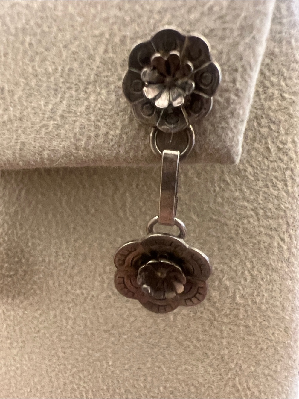 Sterling Floral Drop Earrings in Silver - Picture 8 of 9